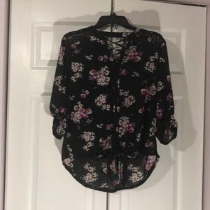 Black/Floral Blouse